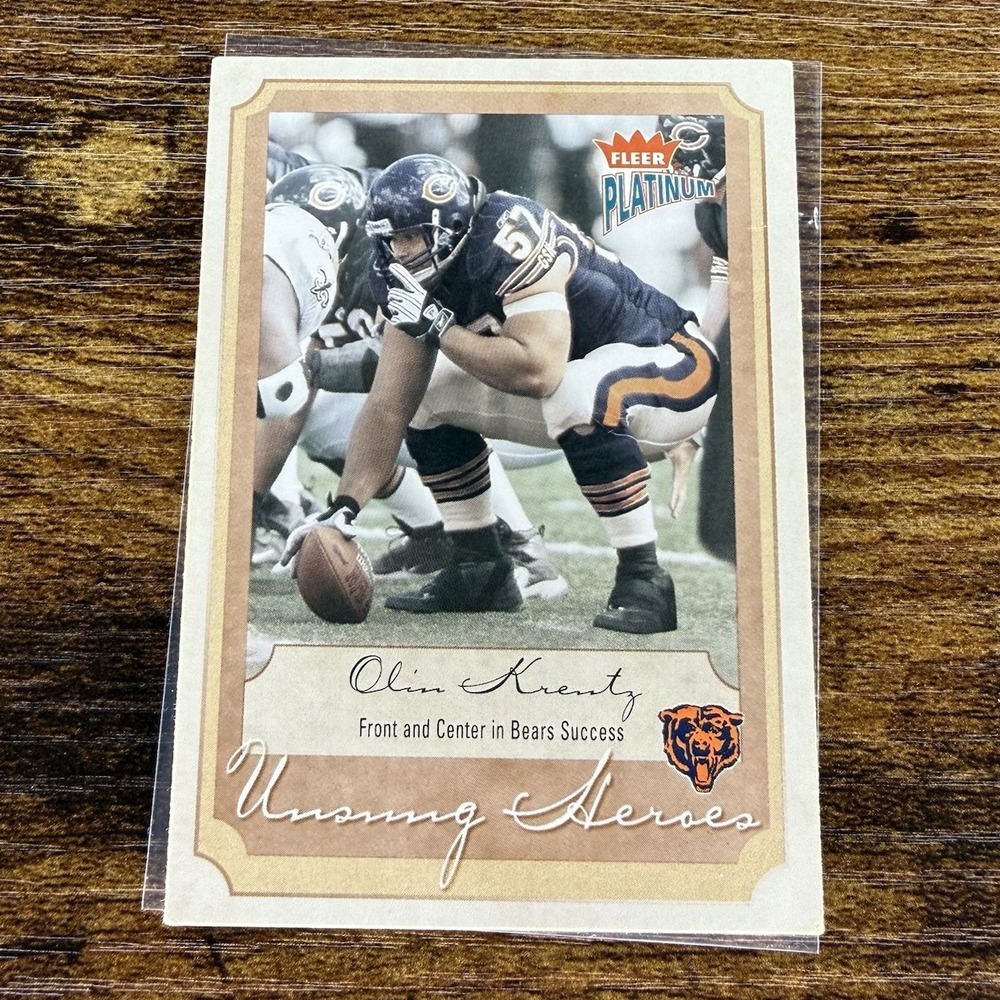 2002 Fleer Platinum Olin Kreutz Unsung Heroes #229 Chicago Bears